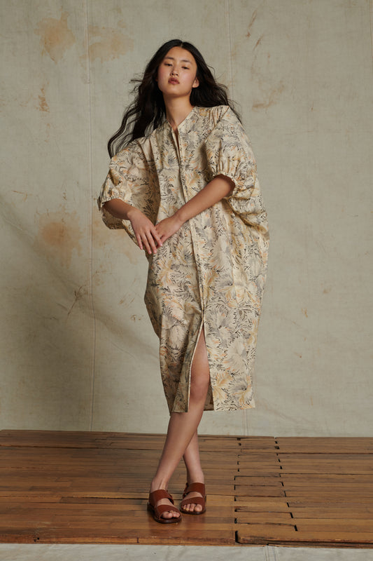 Robe Alger - Beige/Gris - Coton - Femme