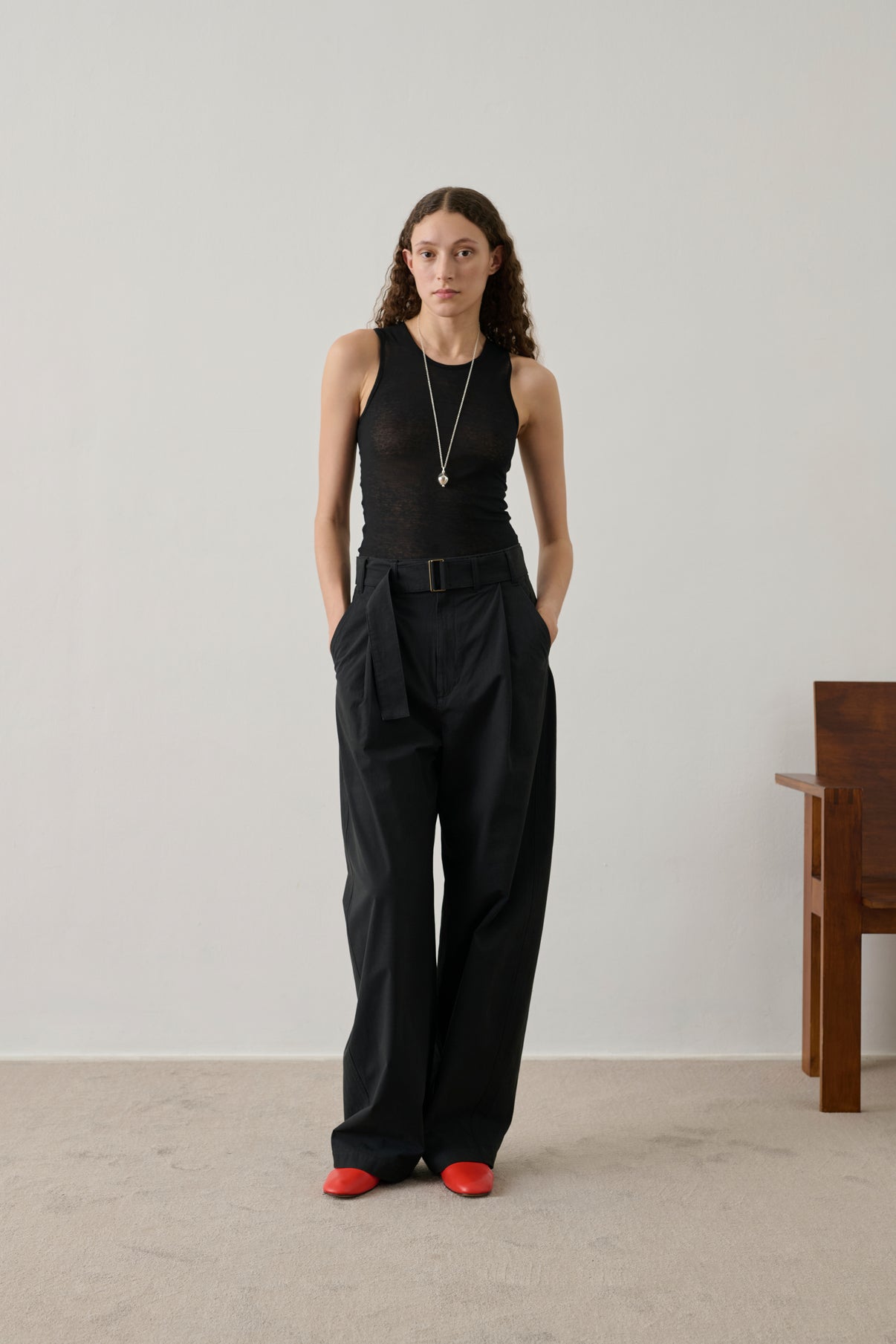 Slingbacks Emmett - Rouge - Cuir - Femme vue 3