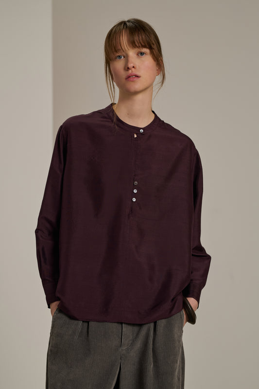 Chemise Baden - Aubergine - Soie - Femme