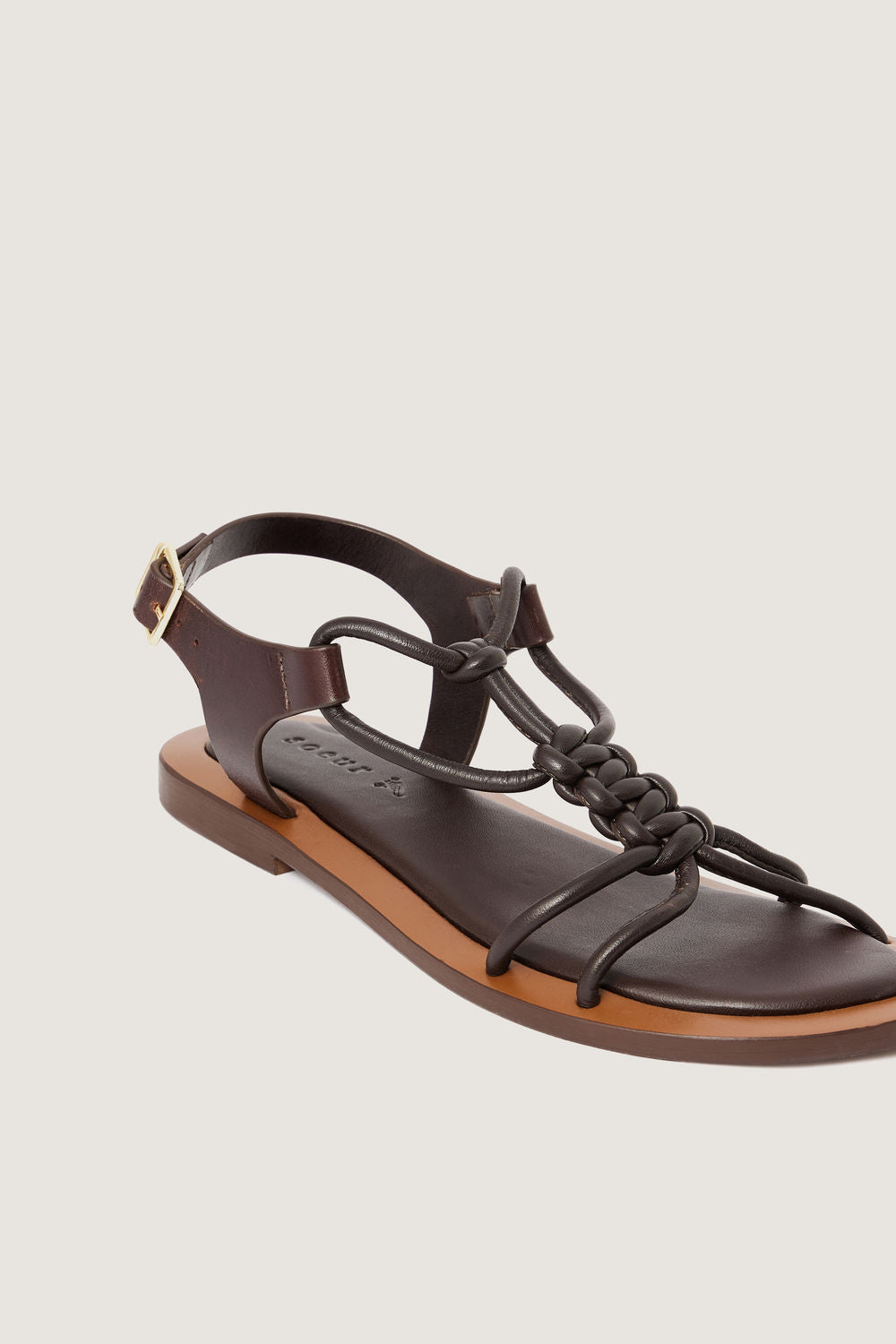 Sandales Tiny - Marron Foncé - Cuir - Femme vue 4