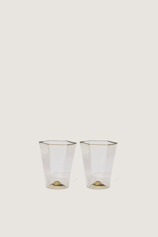 PAIRE DE VERRES DE MURANO JAUNE